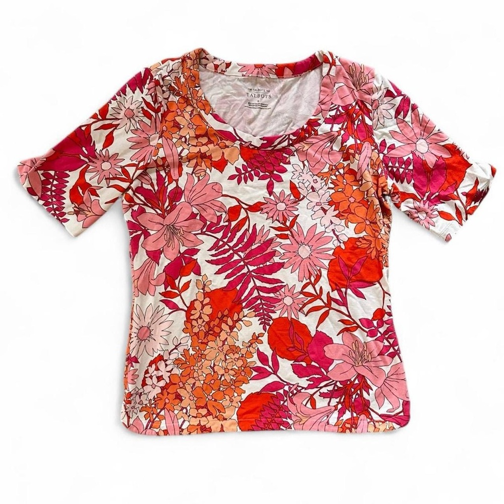 Preppy y2k fairycore Talbots floral pink t-shirt